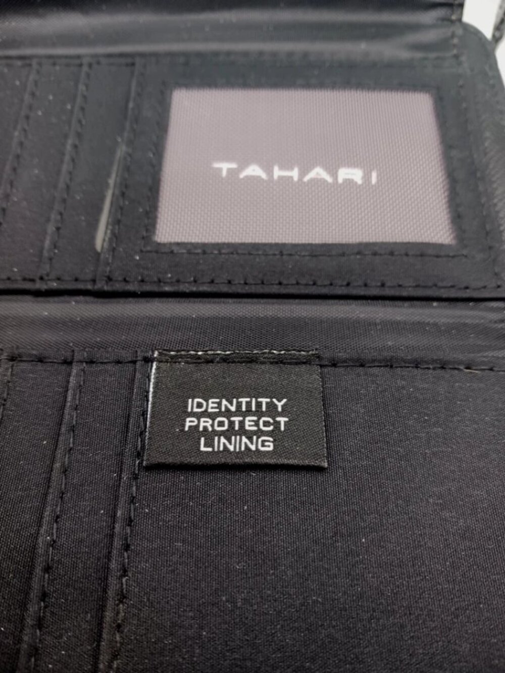 TAHARI Trifold Wristlet Zip Around Wristlet Wallet Black - Picture 6 of 12